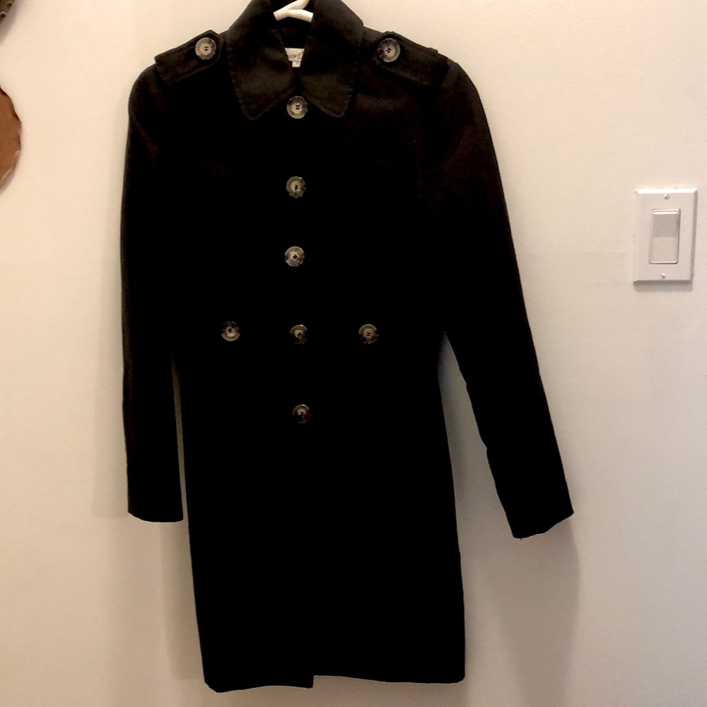 Kenneth Cole N.Y. Trench Coat Size XS Black